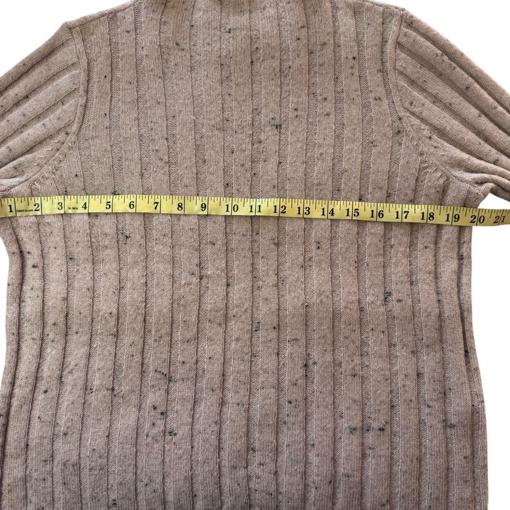 Madewell Dovegal Evercrest  Pink Speckled Ribbed Turtleneck Medium Sweater - Picture 5 of 7